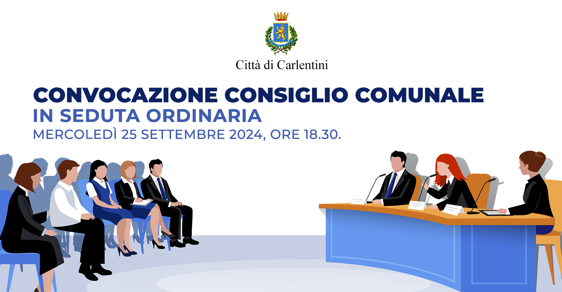 Consiglio Comunale: convocazione per mercoledì 25 settembre, ore 18.30