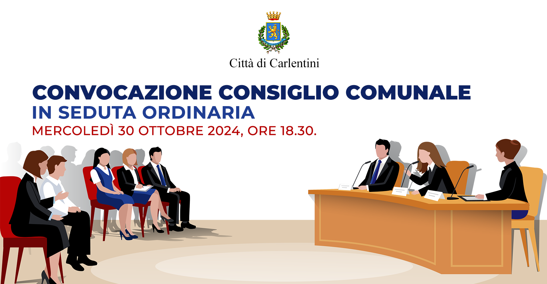 Consiglio Comunale: convocazione per mercoledì 30 ottobre, ore 18.30